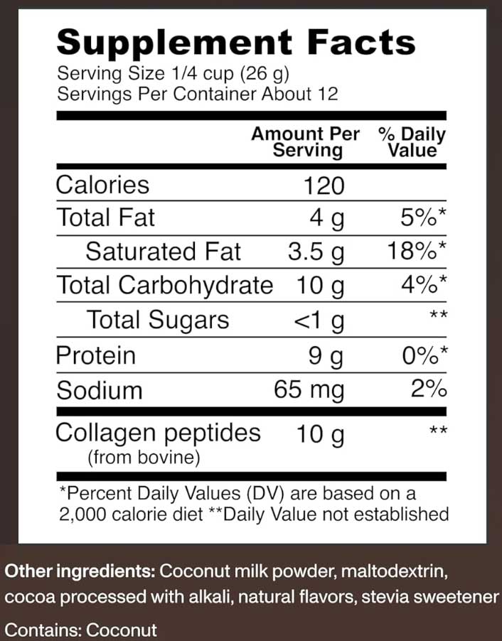 Vital Proteins Collagen Creamer Ingredients