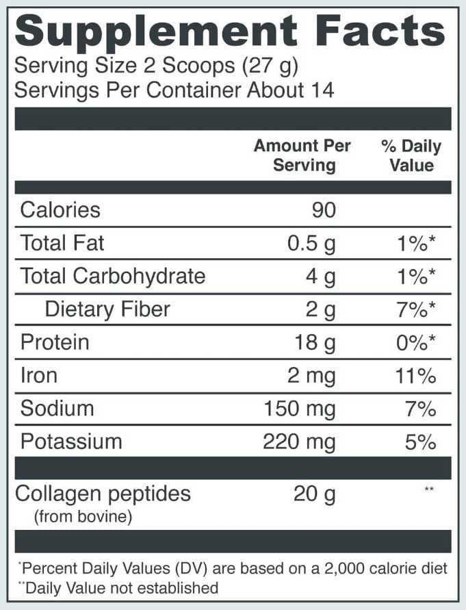 Vital Proteins Collagen Peptides Chocolate Powder Ingredients