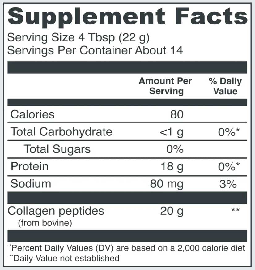 Vital Proteins Collagen Peptides Lemon Ingredients