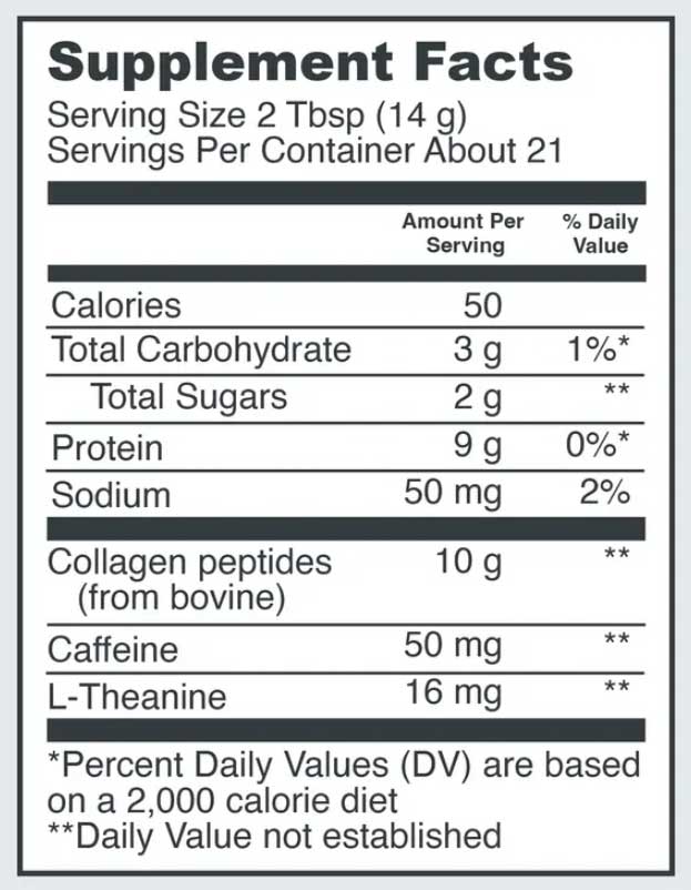 Vital Proteins Collagen Peptides Matcha Ingredients