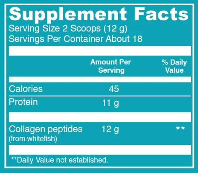 Vital Proteins Marine Collagen Powder Ingredients