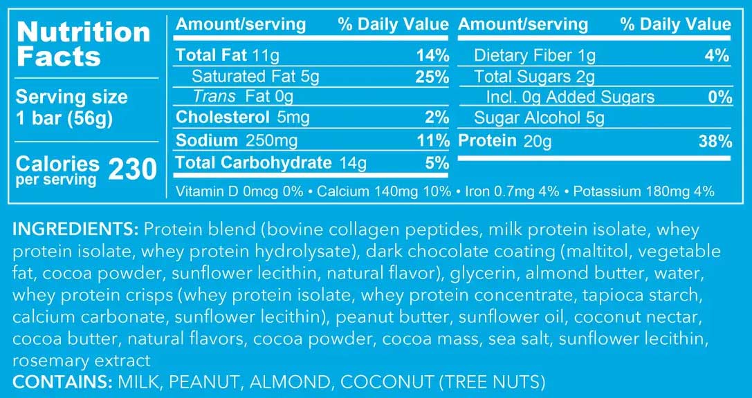 Vital Proteins Vital Performance Protein Bar Ingredients