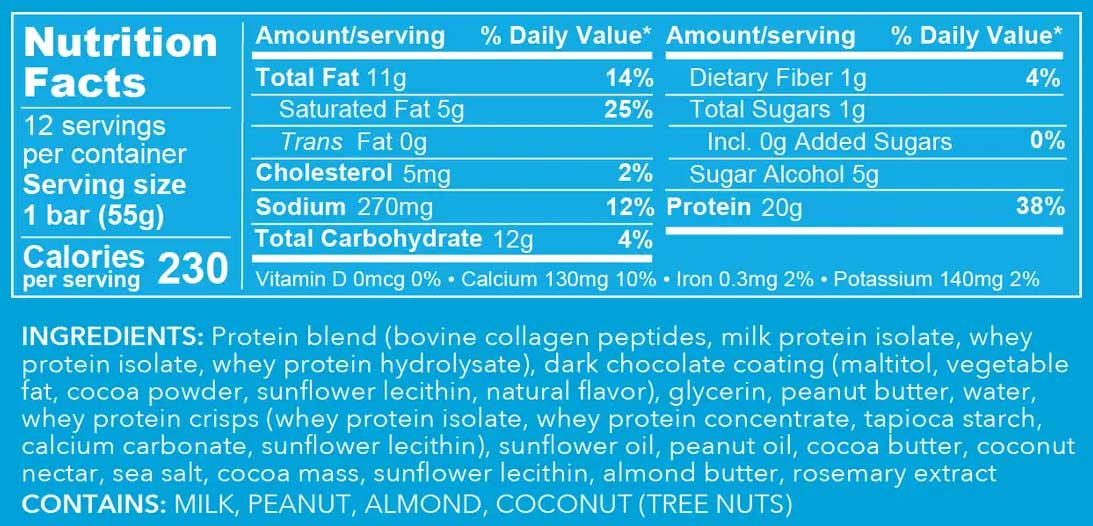 Vital Proteins Vital Performance Protein Bar Ingredients