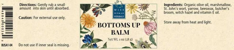Wise Woman Herbals Bottoms Up Balm Label