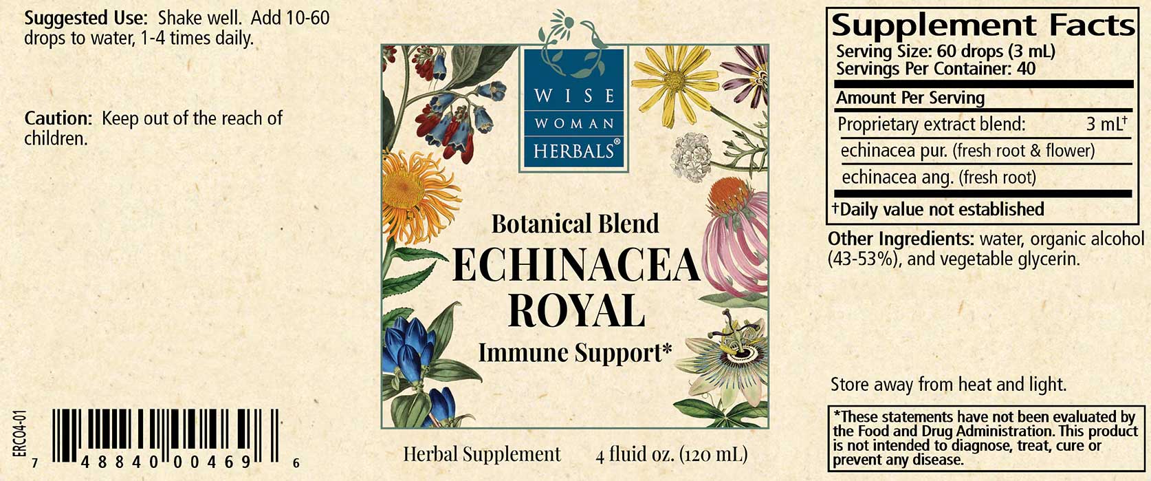Wise Woman Herbals Echinacea Royal Label