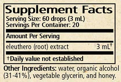 Wise Woman Herbals Eleuthero (Eleutherococcus senticosus) Ingredients