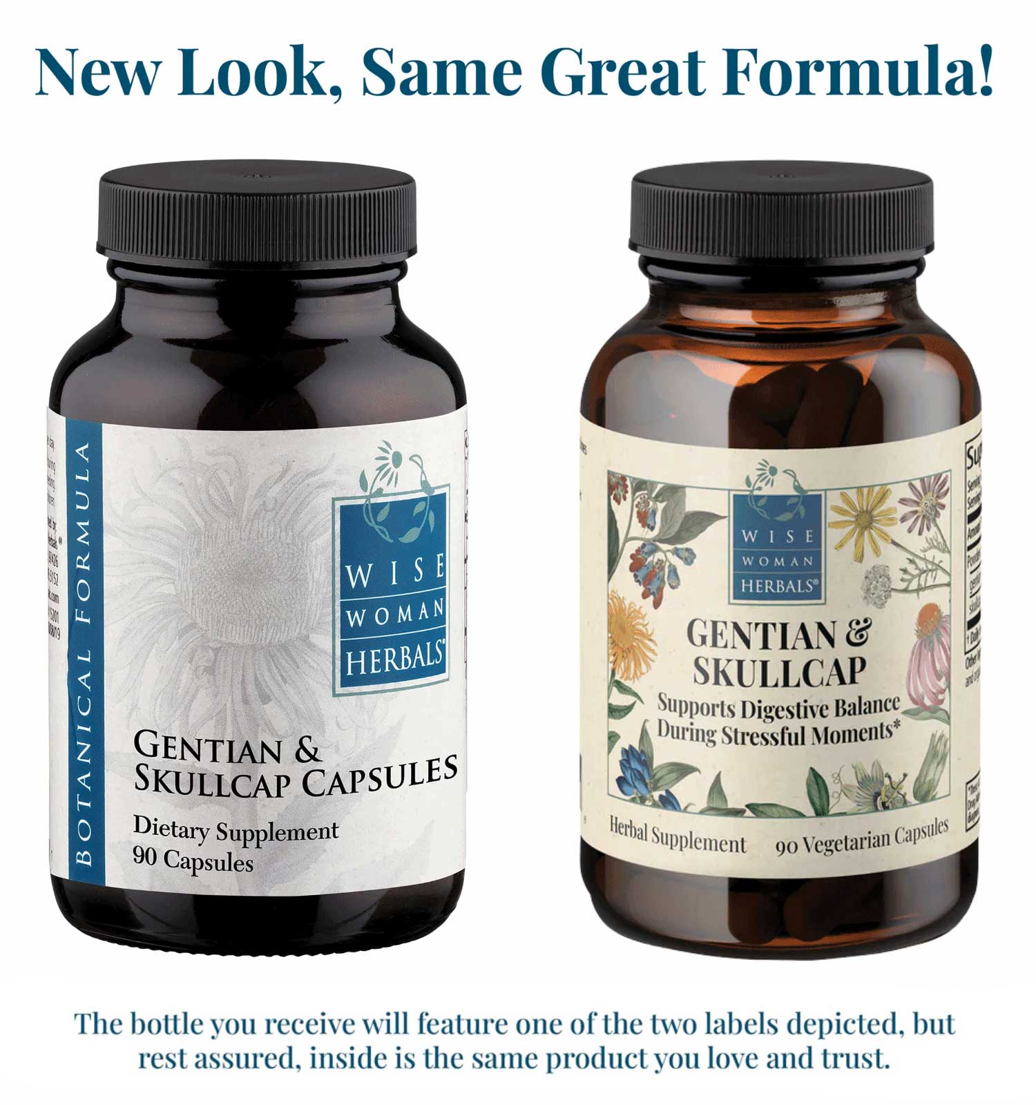 Wise Woman Herbals Gentian and Skullcap Capsules New Look