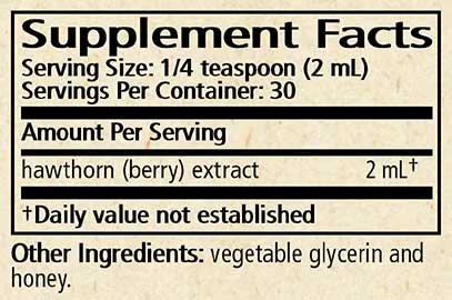 Wise Woman Herbals Botanical Syrup Hawthorn (Formerly Solid Extract) Ingredients