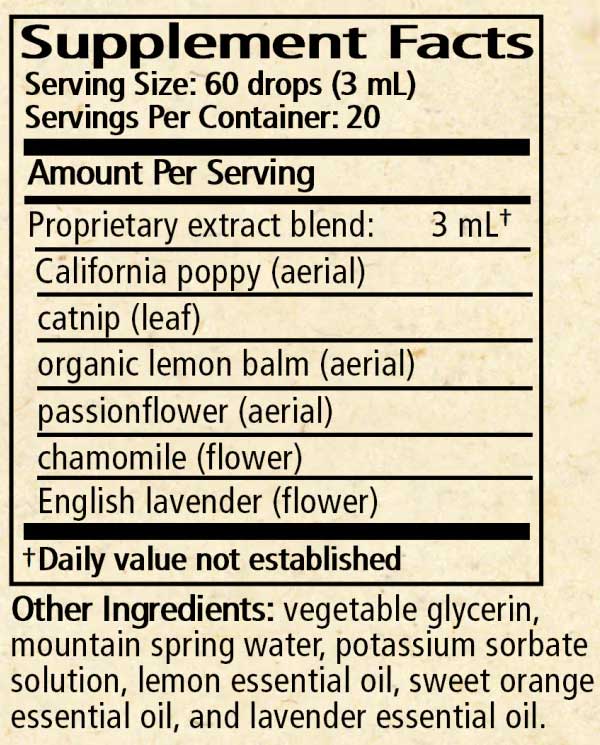 Wise Woman Herbals Herbal Zen (Formerly Kalmerite Glycerite) Ingredients