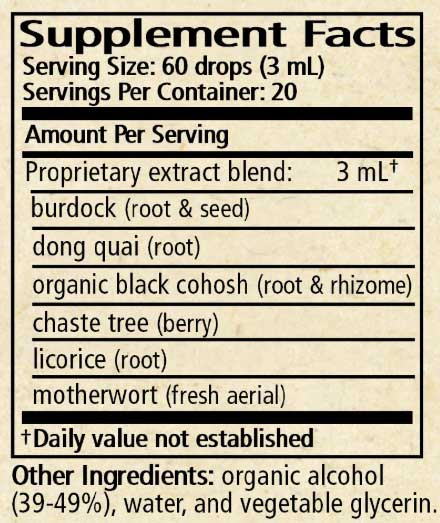 Wise Woman Herbals Meno Morphosis Ingredients