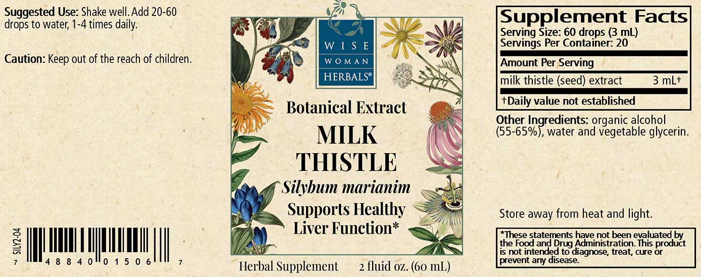 Wise Woman Herbals Milk Thistle (Silybum marianum) Label