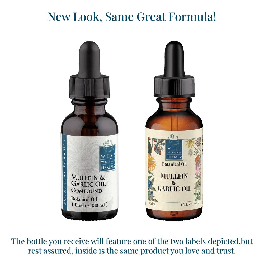 Wise Woman Herbals Mullein and Garlic Oil New Look