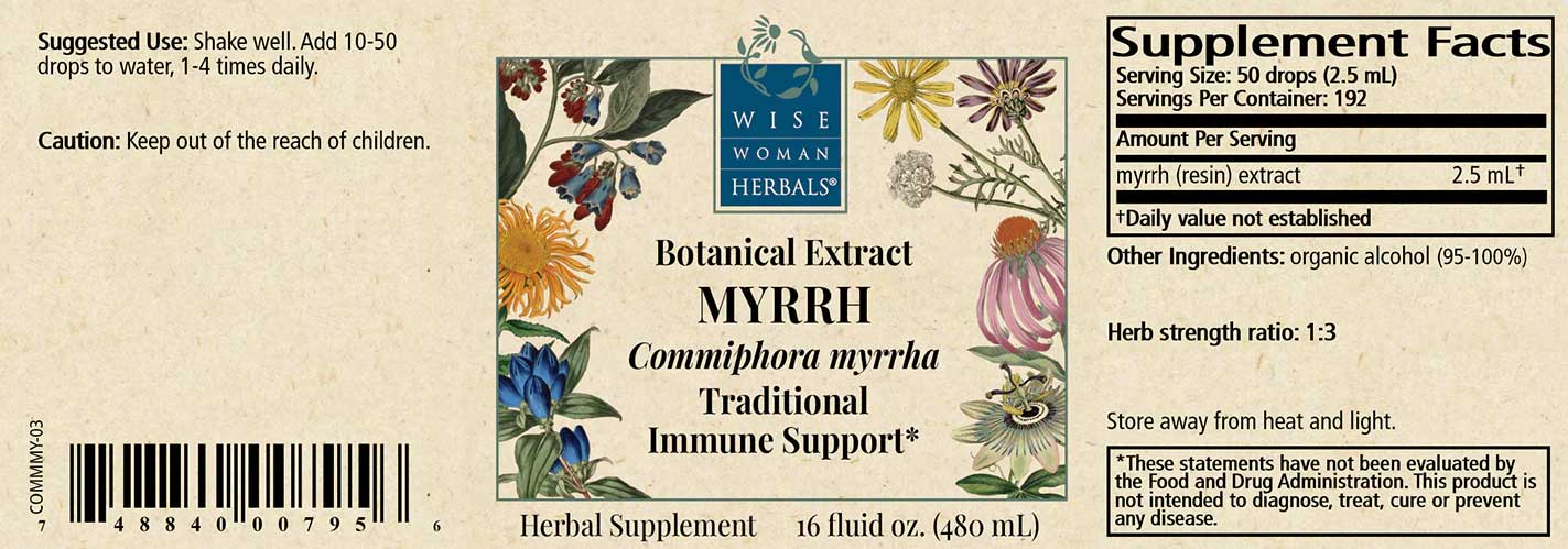 Wise Woman Herbals Myrrh (Commiphora myrrha) Label