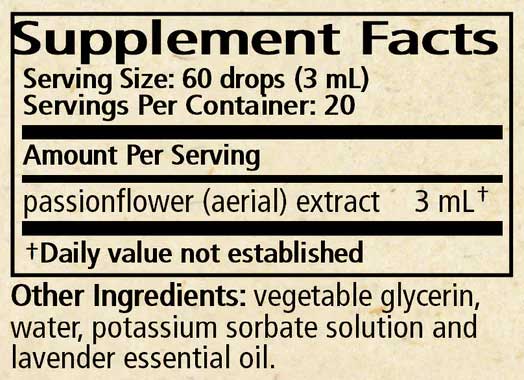 Wise Woman Herbals Passionflower Glycerite Ingredients