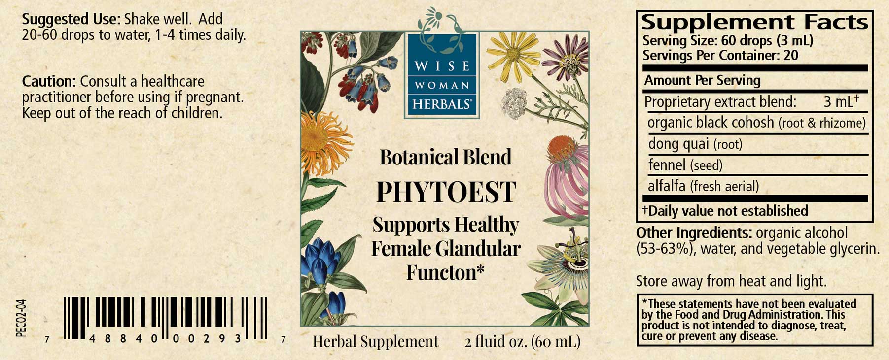 Wise Woman Herbals Phytoest Label