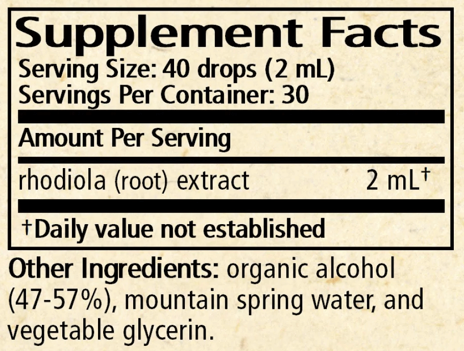 Wise Woman Herbals Rhodiola (Rhodiola rosea) Ingredients