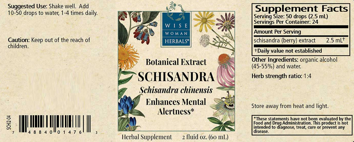 Wise Woman Herbals Schisandra (Schisandra chinensis) Label