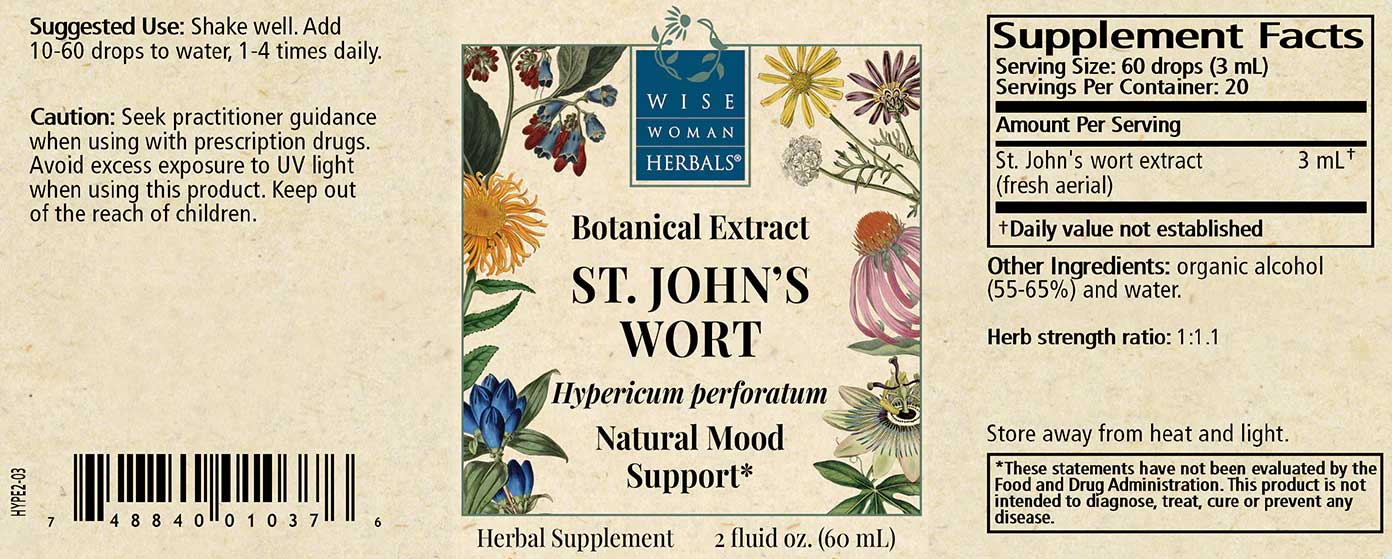Wise Woman Herbals St. John's Wort (Hypericum perforatum) Label