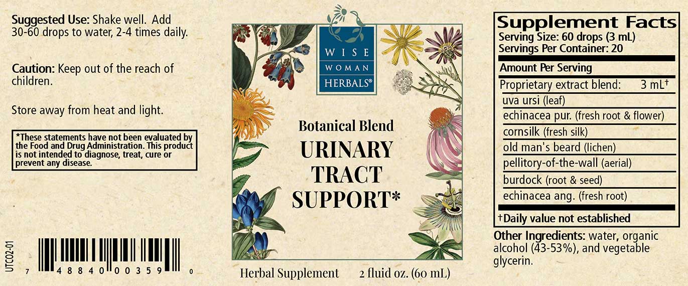 Wise Woman Herbals Urinary Tract Support Label