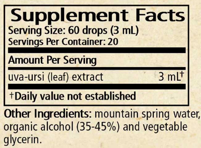 Wise Woman Herbals Uva Ursi Arctostaphylos Ingredients