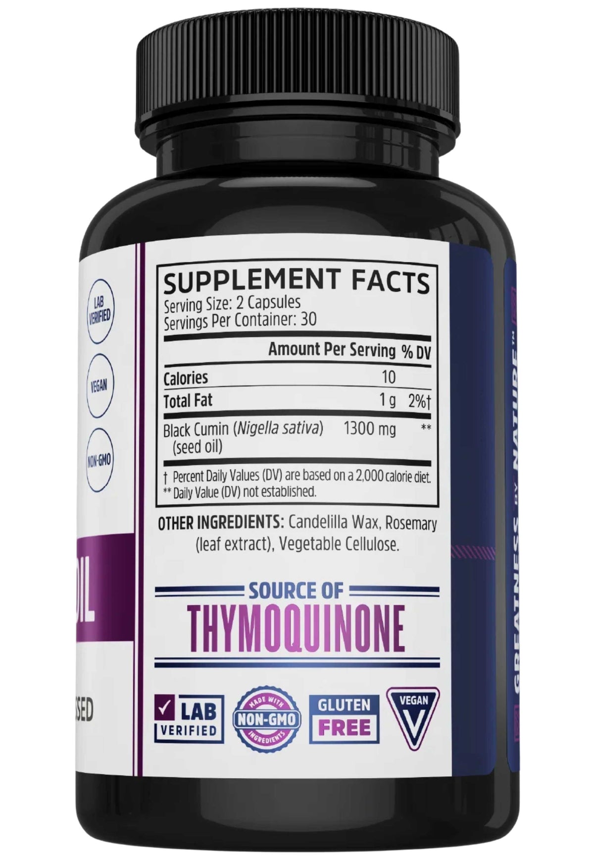 Zhou Nutrition Black Seed Oil Capsules Ingredients
