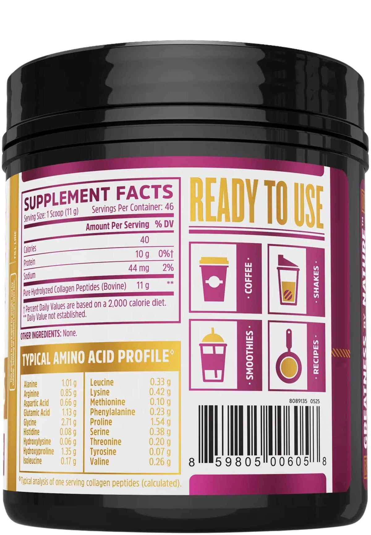 Zhou Nutrition Collagen Peptides Ingredients