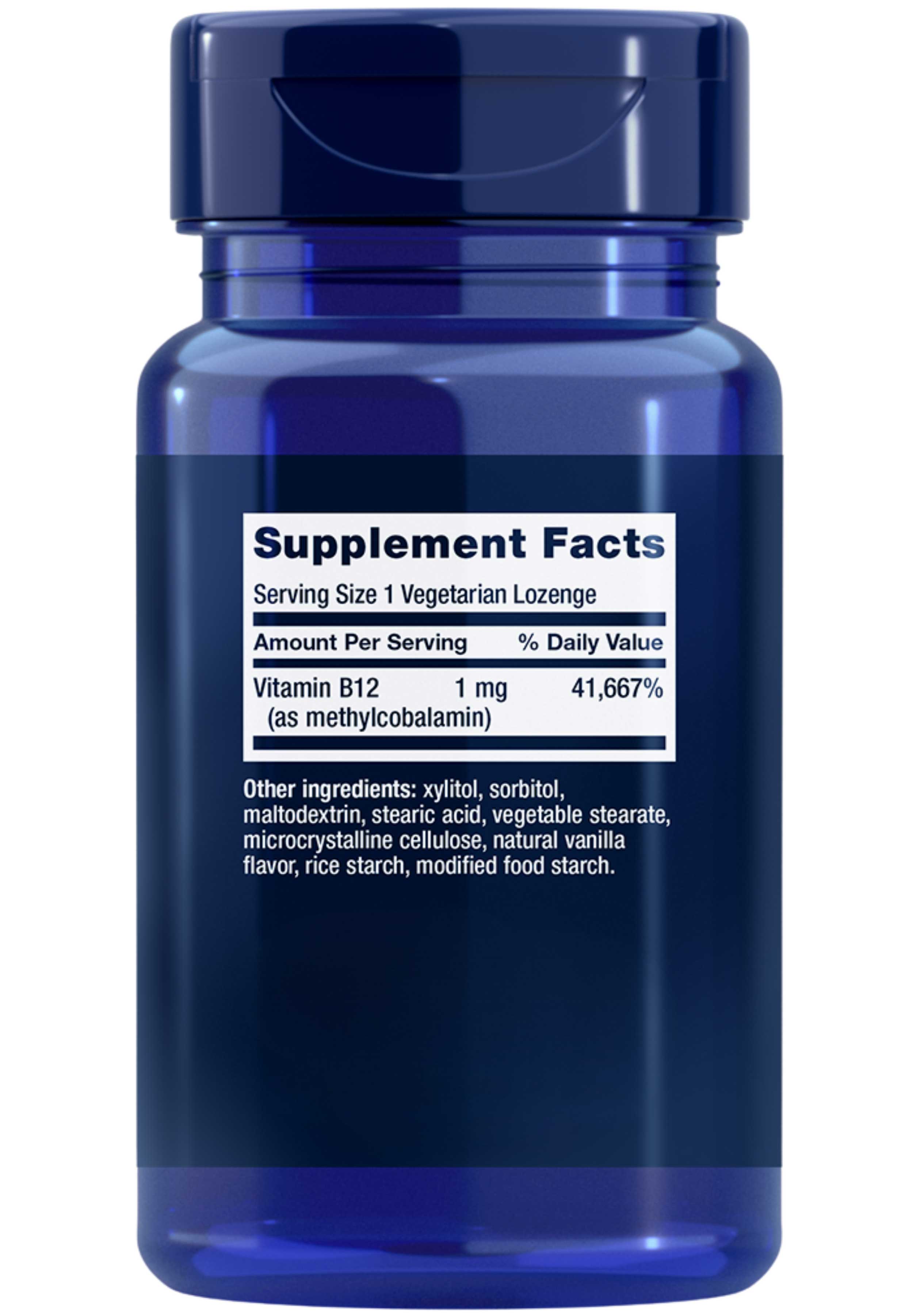 Life Extension Vitamin B12 Methylcobalamin Ingredients