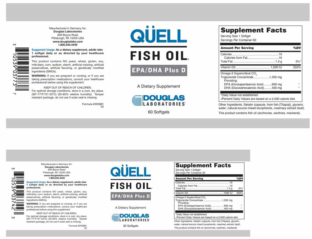 Douglas Laboratories QUELL Fish Oil - EPA/DHA Plus D Label