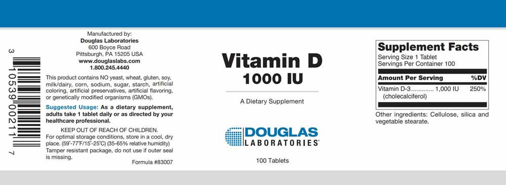 Douglas Laboratories Vitamin D (1,000 I.U.)