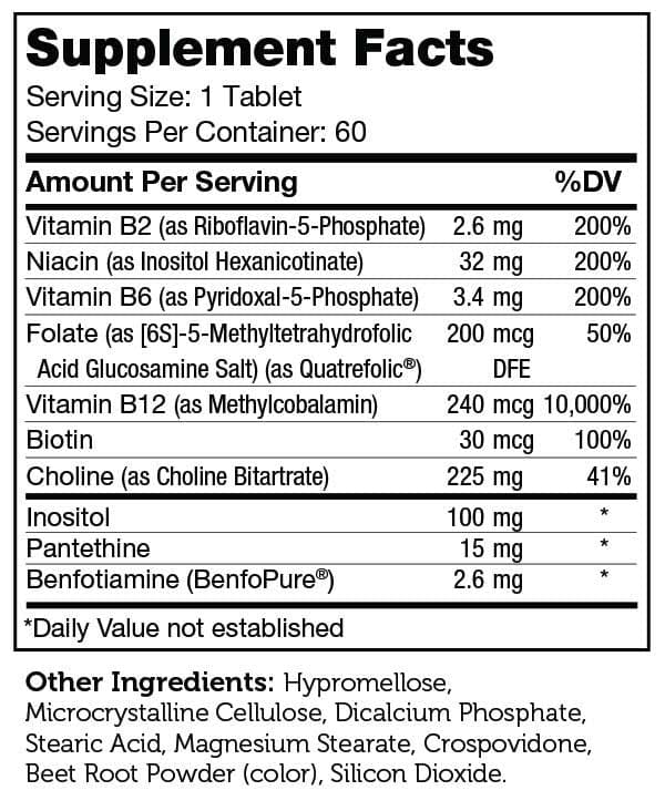 Advanced Nutrition By Zahler B-Complex Ingredients