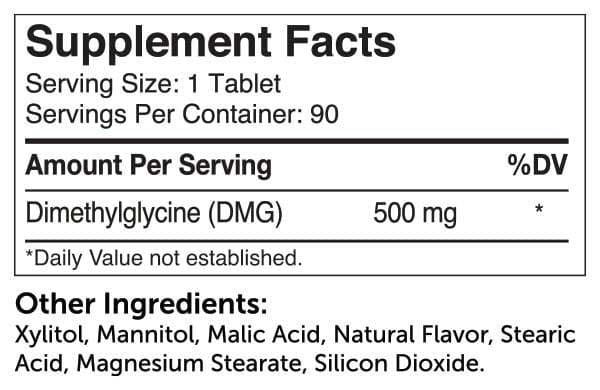 Advanced Nutrition By Zahler DMG 500 mg Ingredients