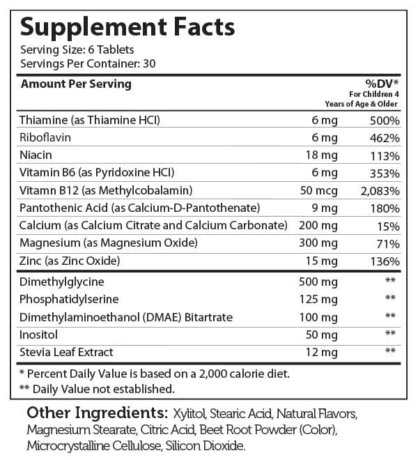 Advanced Nutrition By Zahler KidsActive, Chewable Tablets Ingredients