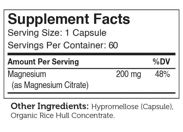 Advanced Nutrition By Zahler Magnesium Citrate Ingredients