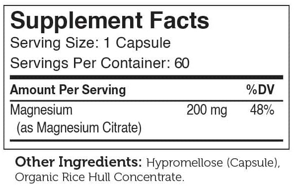 Advanced Nutrition By Zahler Magnesium Citrate Ingredients