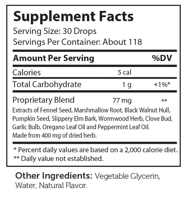 Advanced Nutrition By Zahler ParaGuard Liquid Ingredients