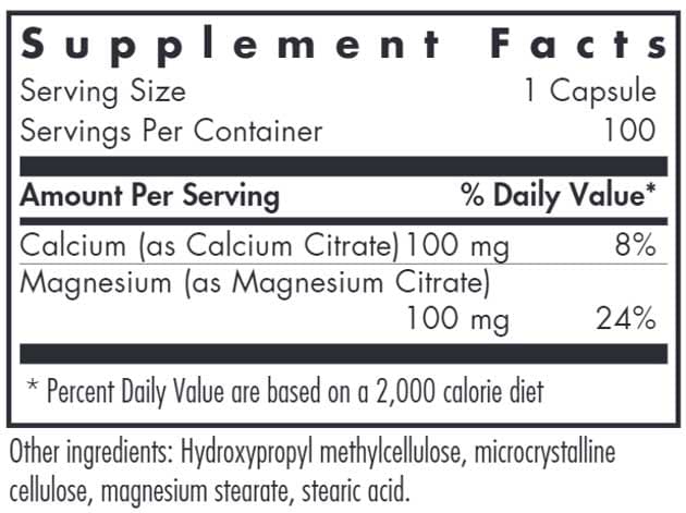 Allergy Research Group Calcium Magnesium Citrate Ingredients