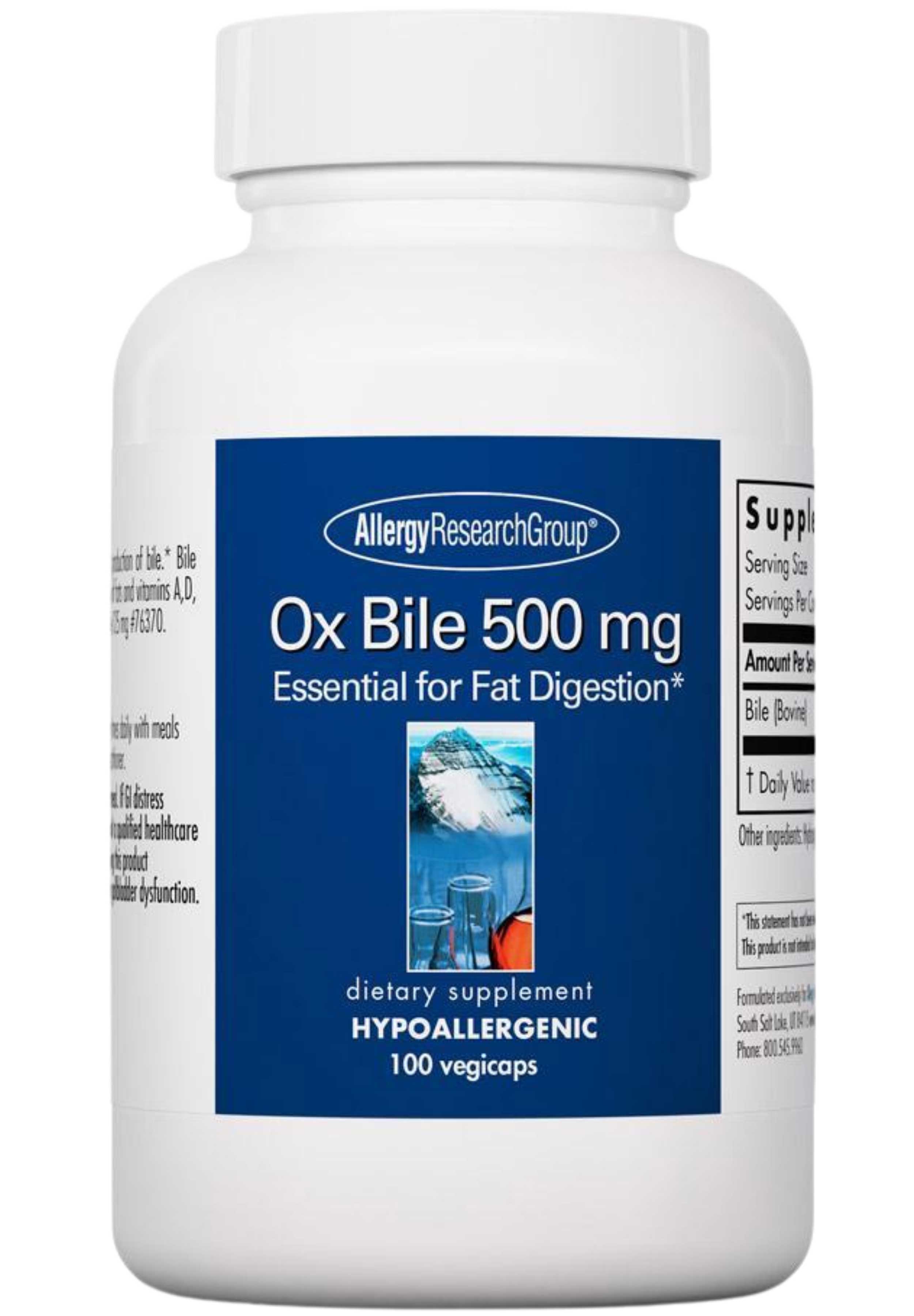 Allergy Research Group Ox Bile 500 mg