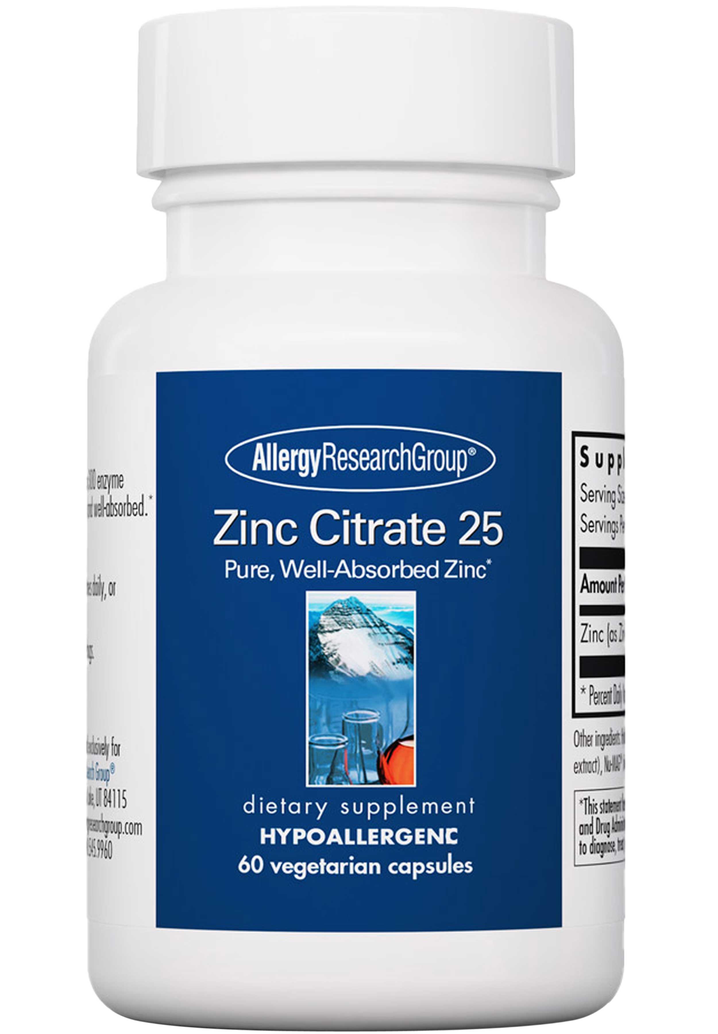Allergy Research Group Zinc Citrate 25