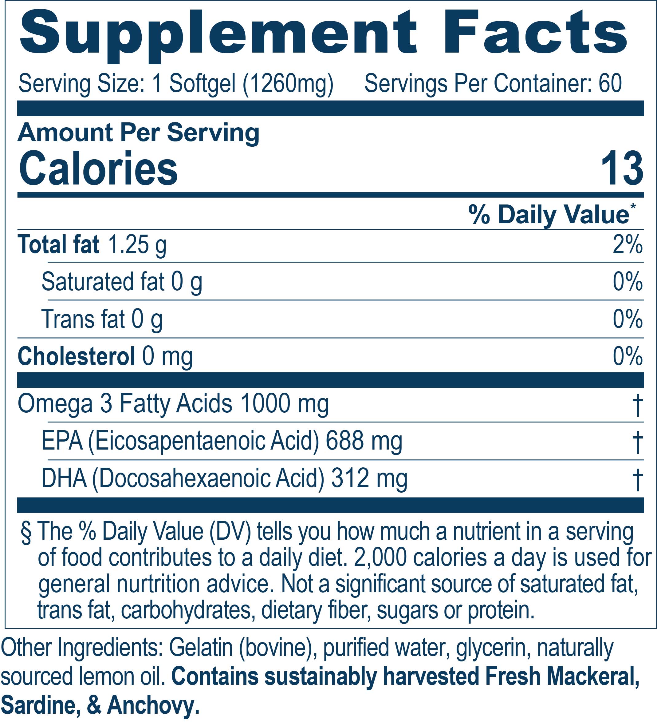 Ayush Herbs High Omega-3 Fish Oil (Formerly High Omega-3 Alaskan Fish Oil) Ingredients