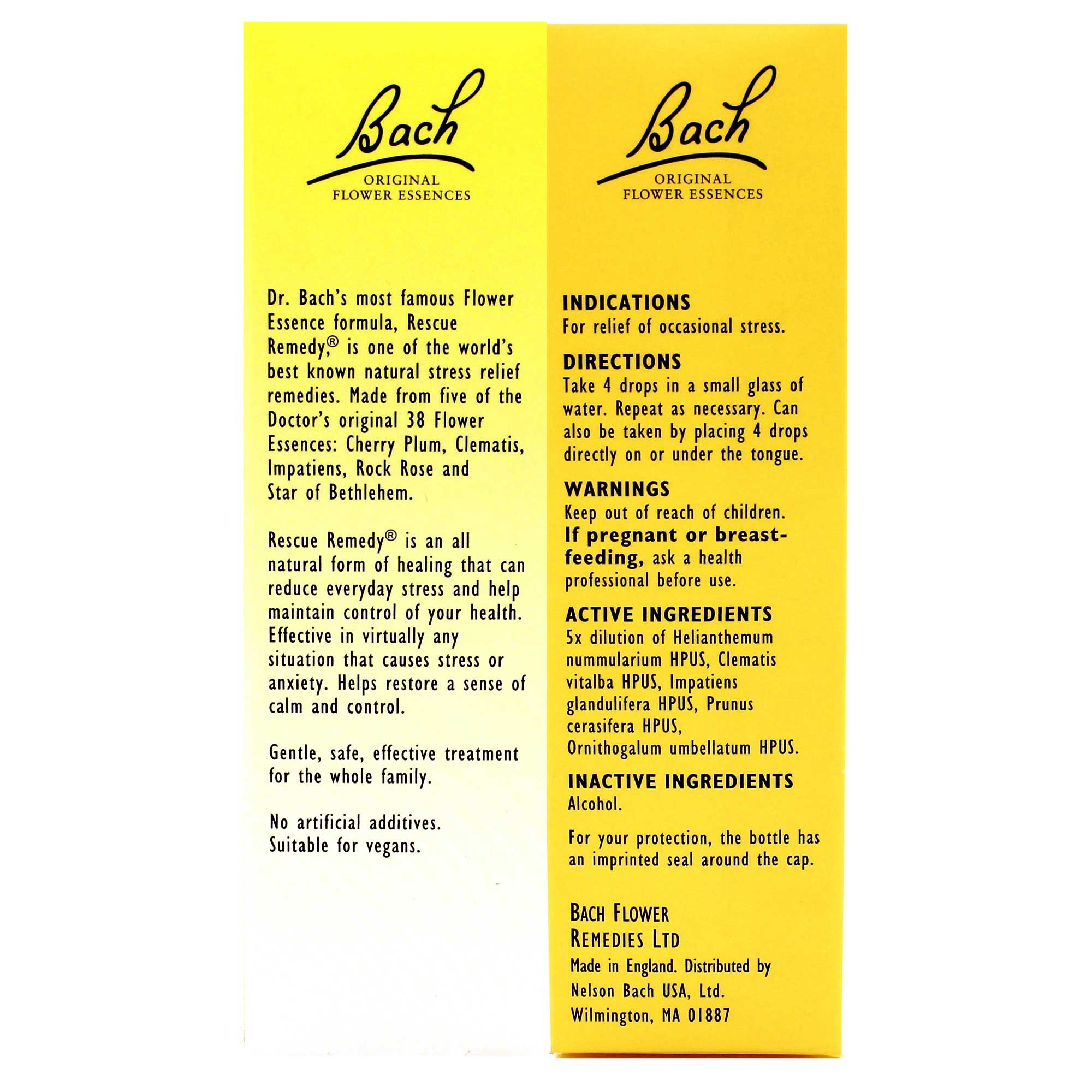 Bach Flower Remedies Rescue Remedy Ingredients