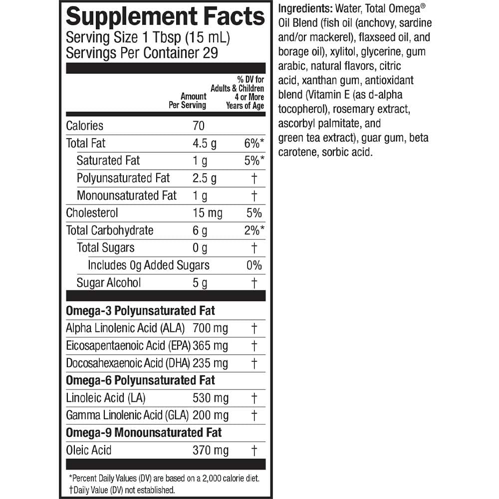 Barlean's Organic Oils Seriously Delicious™ Total Omega® Orange Crème Ingredients