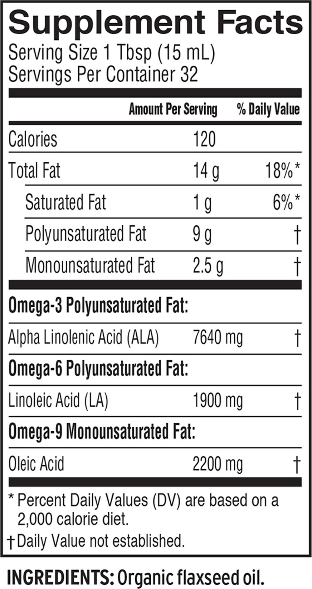 Barlean's Organic Oils Fresh Flax Oil Organic Ingredients