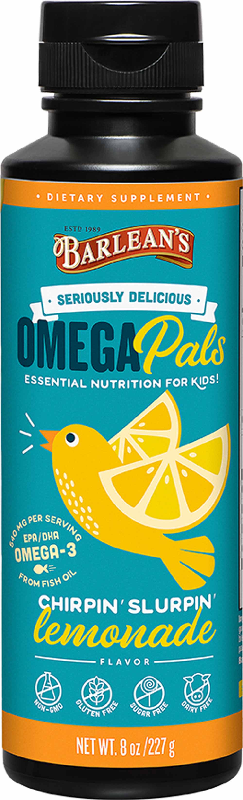 Barlean's Organic Oils Omega Pals Chirpin’ Slurpin’ Lemonade Fish Oil