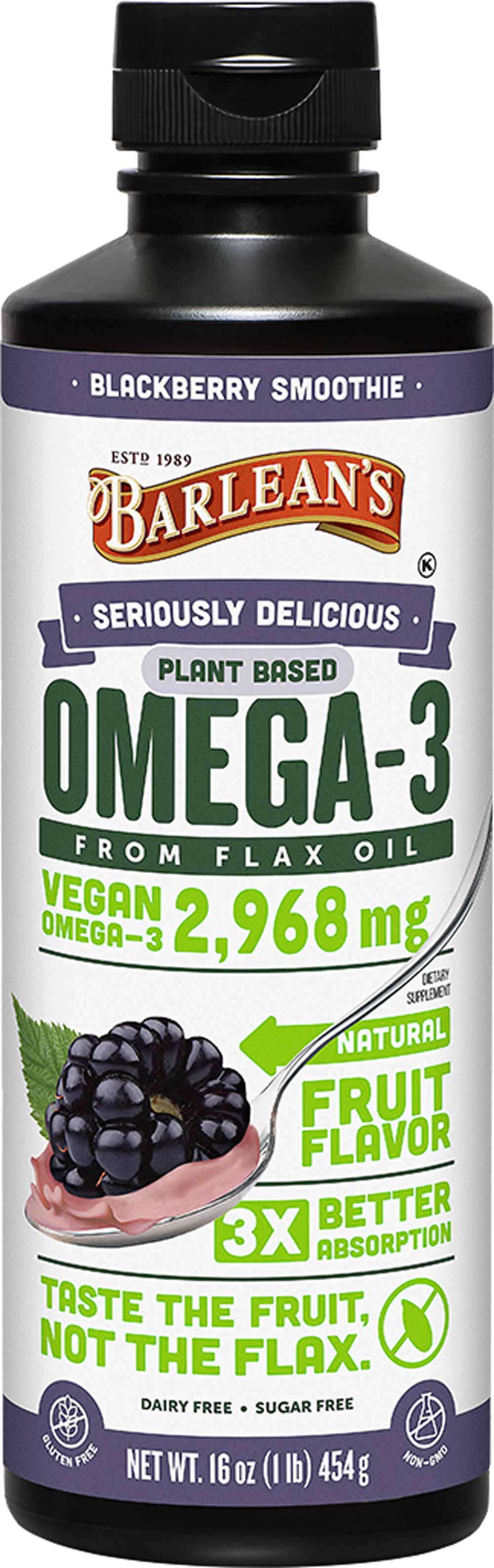 Barlean's Organic Oils Omega-3 Vegan Blackberry Smoothie