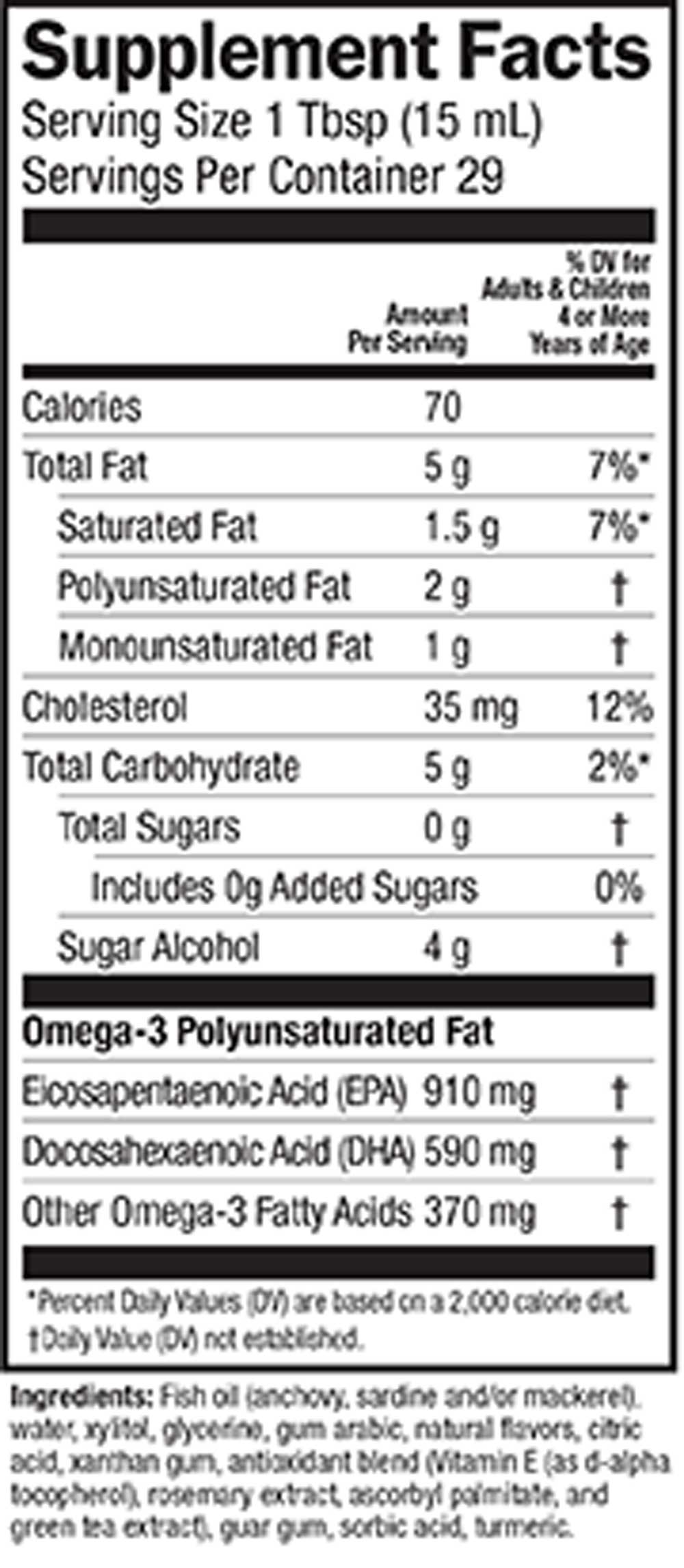 Barlean's Organic Oils Seriously Delicious™ Omega-3 High Potency Fish Oil Key Lime Pie Ingredients