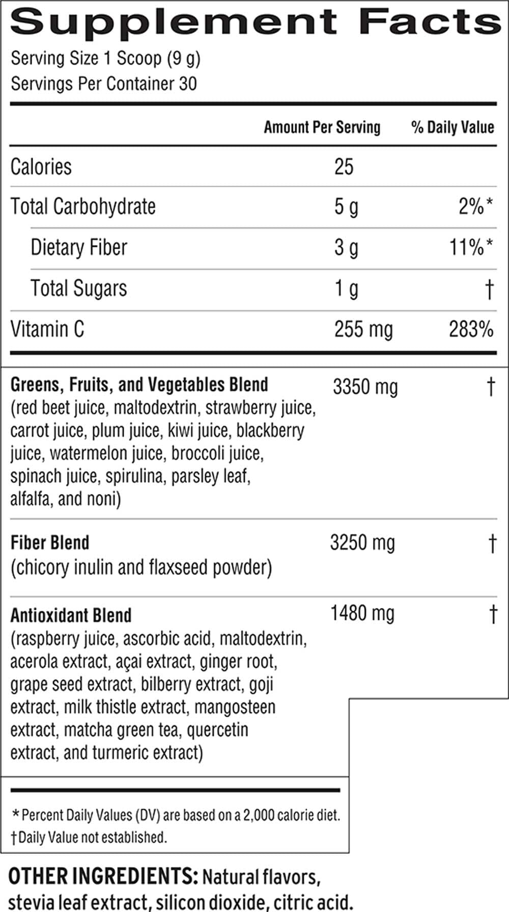 Barlean's Organic Oils Superfruit Strawberry Kiwi Greens™ Powder Ingredients