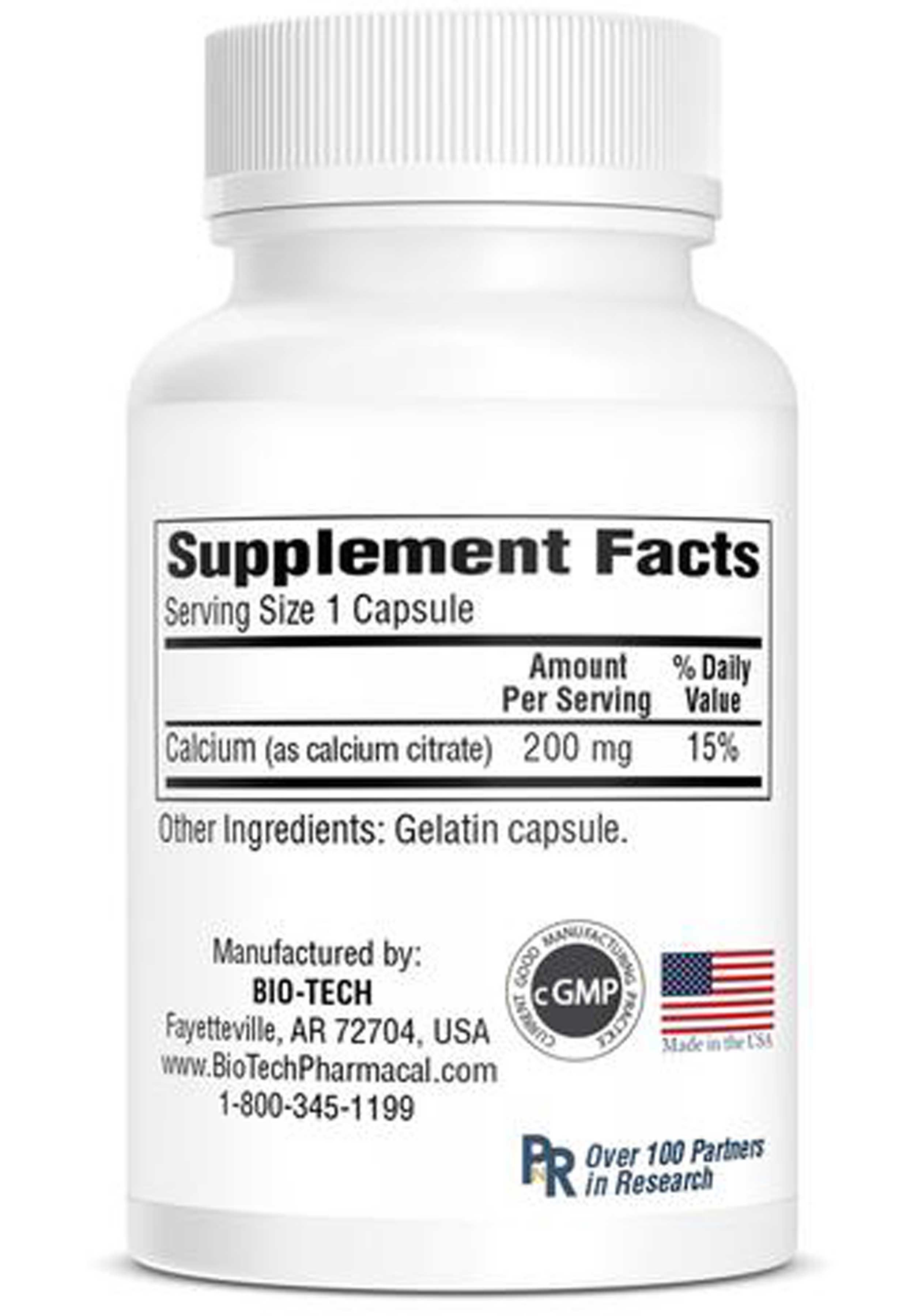 Bio-Tech Pharmacal Cal-Citrate Ingredients