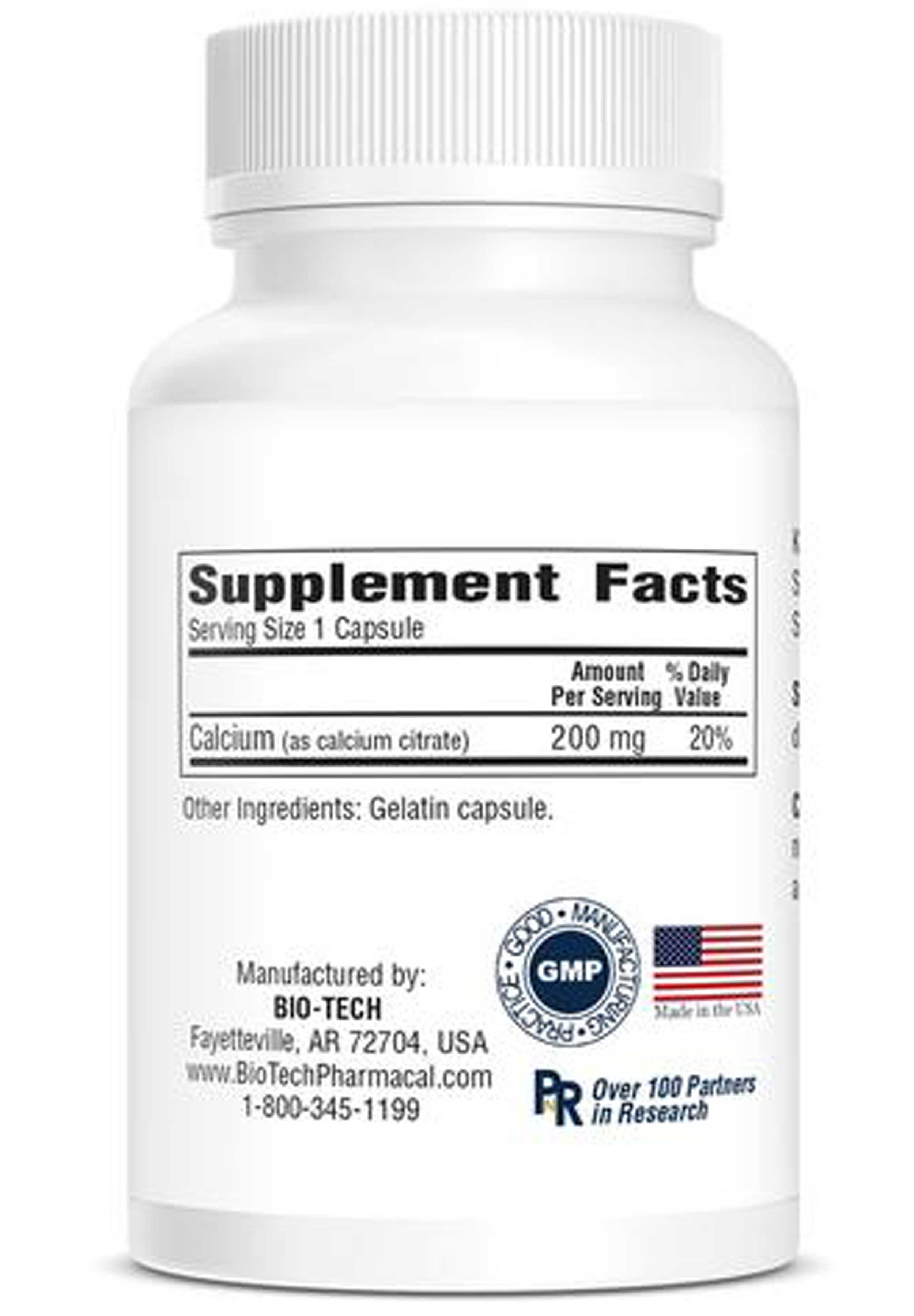 Bio-Tech Pharmacal Cal-Citrate Ingredients