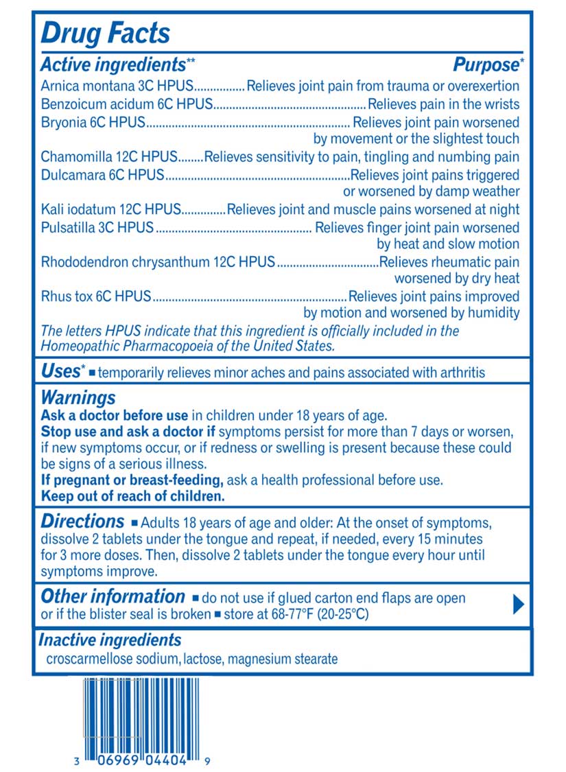Boiron Homeopathics Arnicare Arthritis Ingredients