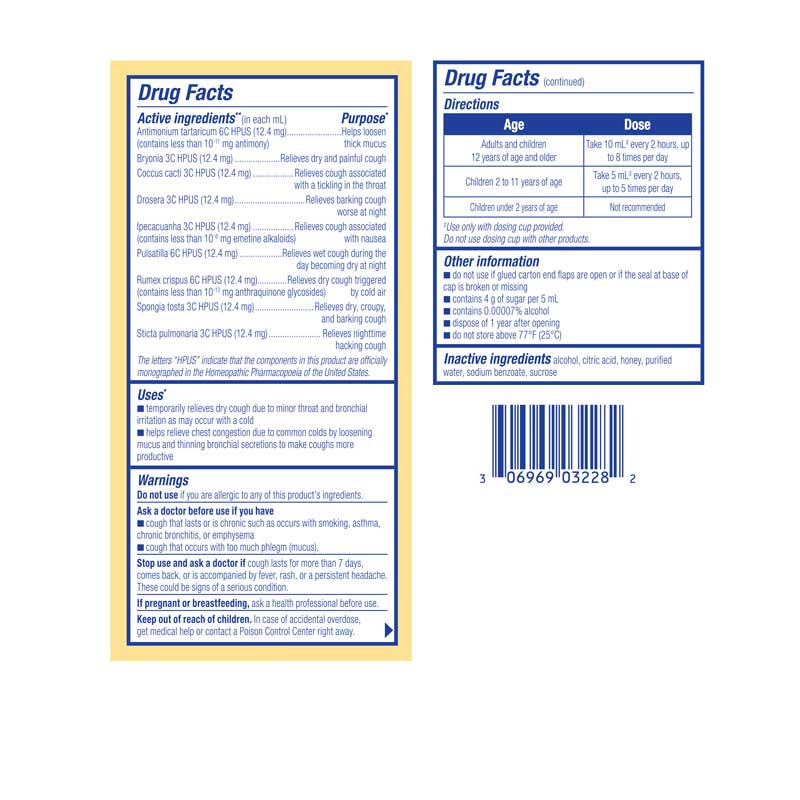 Boiron Homeopathics Chestal Adult Cough Honey Ingredients